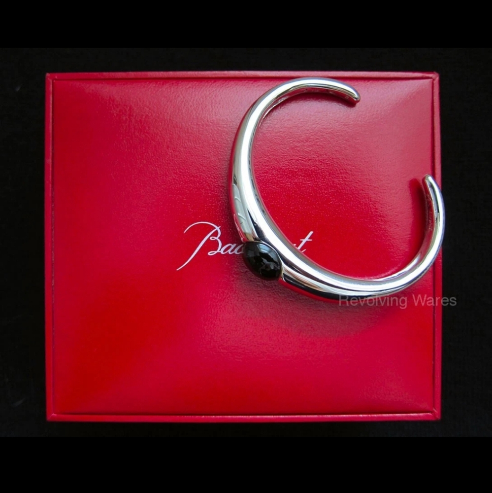 Baccarat Tentation Black Crystal Sterling Silver Bracelet Preowned - Picture 7 of 7